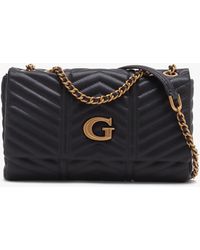 Guess - Lovide Black Chevron Quilted Cross-body Bag - Lyst
