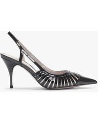 Daniel - Sabrina Black Patent Leather Sling Back Heeled Shoes - Lyst
