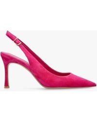 Daniel - Enjoy Fuchsia Suede Mid Heel Sling Back Court Shoes - Lyst