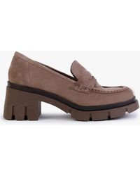 Daniel - Luckyloaf Taupe Suede Chunky Loafers - Lyst