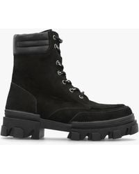 Daniel - Betro Black Nubuck Leather Chunky Ankle Boots - Lyst