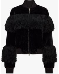 Charlotte Simone - Romi Faux Fur Mongolian Lambskin Trim Bomber Jacket - Lyst