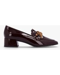 Luca Grossi - Burgundy Patent Leather Chain Link Low Heel Loafers - Lyst