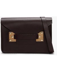 Sophie Hulme Mini Milner Oxblood Leather Satchel Bag - Multicolour