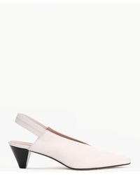 Daniel - Sani Cream Leather Pointed Almond Toe Heeled Sling Backs - Lyst
