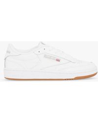 Reebok - Women's Club C 85 White Light Grey Gum Leather Tennis Trainers - Lyst