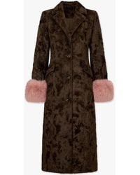 Charlotte Simone - Lexy Chocolate Brown Pink Longline Coat - Lyst