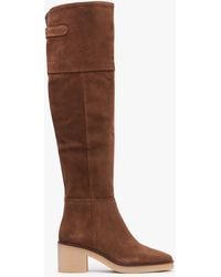 Daniel - Lette Taupe Suede Over The Knee Boots - Lyst