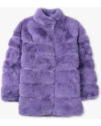 Passioni - Purple Faux Fur Coat - Lyst