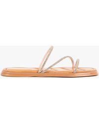 Shoe The Bear - Selena Glam Strap Tan Leather Flat Sandals - Lyst