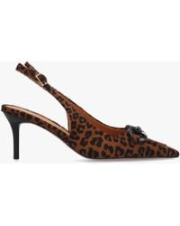 Daniel - Eppie Leopard Pony Hair Mid Heel Sling Back Shoes - Lyst