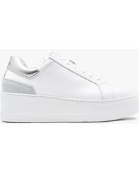 Daniel - Sibley White Leather Silver Flash Flatform Trainers - Lyst