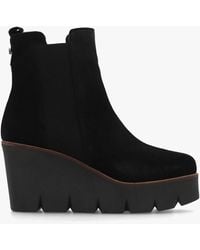 Alpe - Alpaca Black Suede Wedge Ankle Boots - Lyst