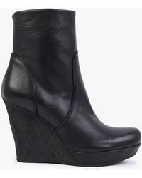 Daniel - Wisest Black Leather Wedge Ankle Boots - Lyst