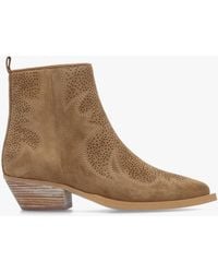 Alpe - Aliya Perforated Western Ankle Boots - Lyst