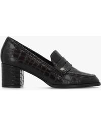 Daniel - Python Leather Block Heel Loafers - Lyst