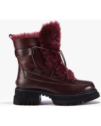 Australia Luxe - Westward Burgundy Lace Up Shearling Boot - Lyst