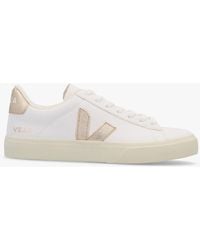 Veja - Women's Campo Chromefree Leather Extra White Platine Trainers - Lyst