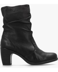 Fly London - Klei Rouched Block Heel Ankle Boots - Lyst