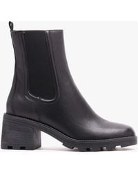 Caprice - Black Leather Block Heel Chelsea Boots - Lyst
