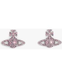 Vivienne Westwood - Grace Bas Relief Light Rose Crystal Earrings - Lyst