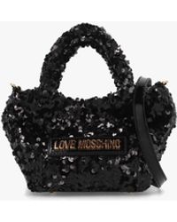 Love Moschino - Sequin Nero Top Handle Bag - Lyst