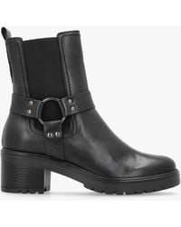 Moda In Pelle - Butini Black Leather Block Heel Chelsea Boots - Lyst