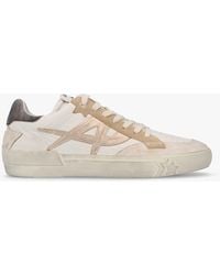 Ash - Moonlight Beige White Biscott Mekong Black Distressed Leather Trainers - Lyst