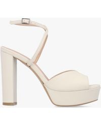 Daniel - Avercross Cream Leather Platform Heeled Sandals - Lyst