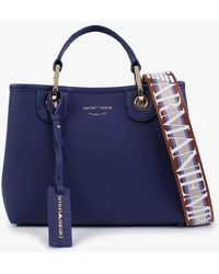 Emporio Armani Blueberry Pebbled Grab Bag
