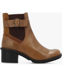 Fly London - Cach Camel Leather Block Heel Ankle Boots - Lyst