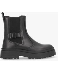 Barbour - Milla Black Leather Chunky Chelsea Boots - Lyst