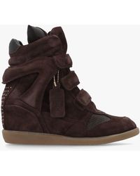 Bronx - Jae-Yy Coffee Bean Suede High Top Wedge Trainers - Lyst