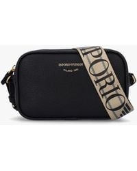 Emporio Armani - Piped Black & Silver Camera Bag - Lyst