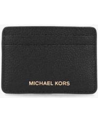 Michael Kors - Jet Set Pebbled Leather Card Case - Lyst