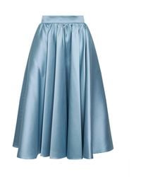 Blanca Vita - Powder Satin Geky Full Midi Skirt - Lyst