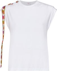 PUCCI - Stretch Jersey Tank Top With Printed Tape - Lyst