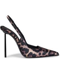 Le Silla - Savannah And Leopard Satin Amelia 120 Mm Slingback Pumps - Lyst