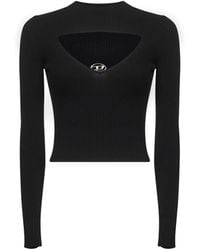 DIESEL - Ribbed Wool M-Olina Top - Lyst