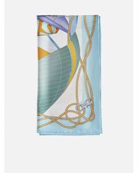 Ferragamo - Sails Print Silk Scarf - Lyst