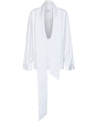 Saint Laurent - Poplin Shirt With Lavallière Collar - Lyst