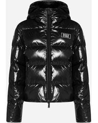 DSquared² Quilted Glossy Nylon Puffer Jacket - Black