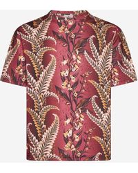 Etro - Foliage Print Cotton T-shirt - Lyst