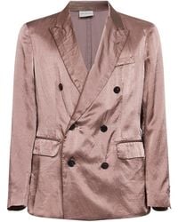 Dries Van Noten - Old Rose Viscose And Cotton Double-Breasted Blazer - Lyst