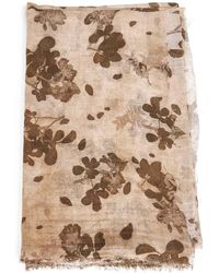 Uma Wang - Tan And Floral-Print Cotton Scarf - Lyst