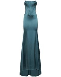 GIUSEPPE DI MORABITO - Stretch Satin Long Bustier Dress - Lyst