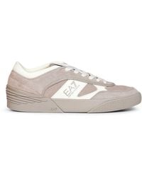 EA7 - Suede With Leather Details Otg Pride Velo Sneakers - Lyst