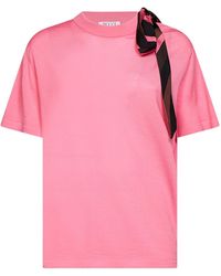 PUCCI - Superfine Wool T-Shirt With Printed Scarf Detail - Lyst