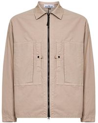 Stone Island - Desert Mercerized Organic Cotton Ripstop Overshirt - Lyst