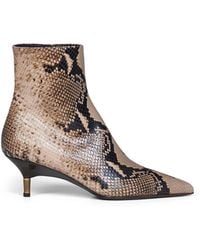 KHAITE - Ankle Boots Bella Taupe Python-Embossed Leather Calf - Lyst